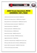 ASCP Exam Questions WITH ANSWERS 100&percnt; PASS