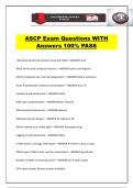 ASCP Exam Questions WITH Answers 100&percnt; PASS