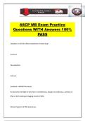 ASCP MB Exam Practice Questions WITH Answers 100&percnt; PASS