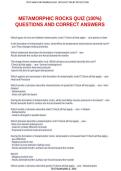 METAMORPHIC ROCKS QUIZ &lpar;100&percnt;&rpar; QUESTIONS AND CORRECT ANSWERS