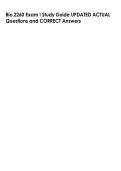 Bio 2260 Exam I Study Guide UPDATED ACTUAL  Questions and CORRECT Answers