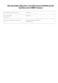 BIOL 226 EXAM 2 Objectives 1-8 Cardiovascular UPDATED ACTUAL  Questions and CORRECT Answers