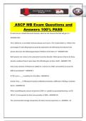 ASCP MB Exam Questions and Answers 100&percnt; PASS