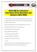 ASCP MB III&colon; Laboratory Operations Exam Questions and Answers 100&percnt; PASS