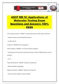 ASCP MB IV&colon; Applications of Molecular Testing Exam Questions and Answers 100&percnt; PASS