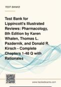 TEST BANK for Lippincott Illustrated Reviews&colon; Pharmacology 8th Edition by Karen Whalen