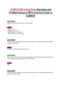 ACRP CCRC Exam Prep Questions and Verified Answers&vert; 100&percnt; Correct&vert; Grade A&vert; Updated