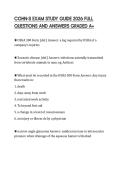 COHN-S EXAM STUDY GUIDE 2026 FULL QUESTIONS AND ANSWERS GRADED A&plus;
