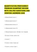 QUANTITATIVE PROFICIENCY PREMIUM EXAMPREP REVIEW WITH SOLVED QUESTIONS AND VERIFIED ANSWERS 2026