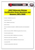 ASCP Molecular Biology Certification Exam Questions and Answers 100&percnt; PASS