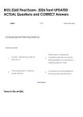 BIOL 2260 Final Exam- 2026 Trent UPDATED  ACTUAL Questions and CORRECT Answers 
