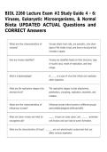 BIOL 2260 Lecture Exam &num;2 Study Guide 4 - 6&colon;  Viruses&comma; Eukaryotic Microorganisms&comma; & Normal  Biota UPDATED ACTUAL Questions and  CORRECT Answers
