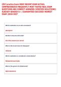 CPhT practice Exam MOST RECENT EXAM ACTUAL  COMPREHENSIVE FREQUENTLY MOST TESTED REAL EXAM  QUESTIONS AND CORRECT ANSWERS &lpar;VERIFIED SOLUTIONS&rpar;  ALREADY GRADED A&plus; &vert; GUARANTEED SUCCESS&excl;&excl; NEWEST  EXAM &vert;2026-2027  