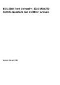BIOL 2260-Trent University- 2026 UPDATED  ACTUAL Questions and CORRECT Answers