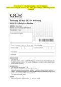 OCR - GCSE &lpar;9&ndash;1&rpar; Religious Studies - J625&sol;04 Buddhism Beliefs and teachings & Practices- May 2025- Question Paper and Making Scheme Combined