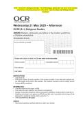 OCR - GCSE &lpar;9&ndash;1&rpar; Religious Studies - J625&sol;06 Religion&comma; philosophy and ethics in the modern world from a Christian perspective- May 2025- Question Paper and Making Scheme Combined