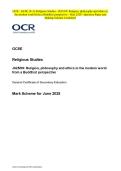 OCR - GCSE &lpar;9&ndash;1&rpar; Religious Studies - J625&sol;09&colon; Religion&comma; philosophy and ethics in the modern world from a Buddhist perspective - May 2025- Question Paper and Making Scheme Combined