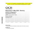 OCR - GCSE &lpar;9&ndash;1&rpar; Geography A &lpar;Geographical Themes&rpar; - J383&sol;01 Living in the UK Today - May 2025- Question Paper and Making Scheme Combined