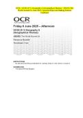 OCR - GCSE &lpar;9&ndash;1&rpar; Geography A &lpar;Geographical Themes&rpar; - J383&sol;02 The World Around Us- June 2025- Question Paper and Making Scheme Combined