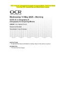 OCR - GCSE &lpar;9&ndash;1&rpar; Geography B &lpar;Geography for Enquiring Minds&rpar; - J384&sol;01 Our Natural World- May 2025- Question Paper and Making Scheme Combined