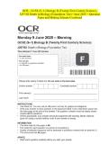 OCR - GCSE &lpar;9&ndash;1&rpar; Biology B &lpar;Twenty First Century Science&rpar;- J257&sol;02 Depth in Biology &lpar;Foundation Tier&rpar;- June 2025 - Question Paper and Making Scheme Combined