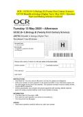 OCR - GCSE &lpar;9&ndash;1&rpar; Biology B &lpar;Twenty First Century Science&rpar;- J257&sol;03 Breadth in biology &lpar;Higher Tier&rpar;- May 2025 &ndash; Question Paper and Making Scheme Combined