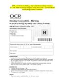 OCR - GCSE &lpar;9-1&rpar; Biology B &lpar;Twenty First Century Science&rpar;- J257&sol;04 Depth in Biology &lpar;Higher Tier&rpar;- June 2025 - Question Paper and Making Scheme Combined