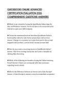QUICKBOOKS ONLINE ADVANCED CERTIFICATION EVALUATION 2026 COMPREHENSIVE QUESTIONS ANSWERS