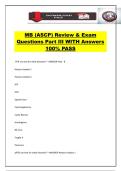MB &lpar;ASCP&rpar; Review & Exam Questions Part III WITH Answers 100&percnt; PASS