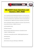 MB &lpar;ASCP&rpar; Exam Questions and Answers 100&percnt; PASS