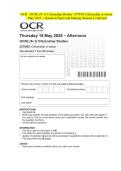OCR - GCSE &lpar;9&ndash;1&rpar; Citizenship Studies- J270&sol;02 Citizenship in action - May 2025 - Question Paper and Making Scheme Combined