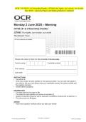 OCR - GCSE &lpar;9&ndash;1&rpar; Citizenship Studies- J270&sol;03 Our rights&comma; our society&comma; our worldJune 2025 - Question Paper and Making Scheme Combined