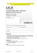 OCR - GCSE &lpar;9&ndash;1&rpar; Classical Civilisation - J199&sol;11 Myth and Religion- May 2025 - Question Paper and Making Scheme Combined