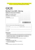 OCR - GCSE &lpar;9-1&rpar; Classical Civilisation - J199&sol;21 The Homeric WorldJune 2025 - Question Paper and Making Scheme Combined