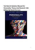 Test Bank & Solution Manual for Personality&colon; Theory and Research 14th Edition by Daniel Cervone&vert; 9781119492016&vert; Newest Edition &vert;2026