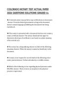 COLORADO NOTARY TEST ACTUAL PAPER 2026 QUESTIONS SOLUTIONS GRADED A&plus;