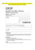 OCR - GCSE &lpar;9&ndash;1&rpar; Classical Greek - J292&sol;04 Verse Literature A- June 2025- Question Paper and Making Scheme Combined