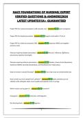 NACE FOUNDATIONS OF NURSING&vert; EXPERT VERIFIED QUESTIONS & ANSWERS&vert;2026 LATEST UPDATE&excl;&excl;&excl;&excl;&excl;A&plus; GUARANTEED