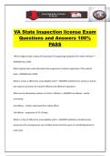 VA State Inspection license Exam Questions and Answers 100&percnt; PASS