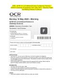 OCR - GCSE &lpar;9&ndash;1&rpar; Combined Science A &lpar;Gateway Science&rpar; - J250&sol;03 Chemistry &lpar;Foundation Tier&rpar;- May 2025 &ndash; Question Paper and Making Scheme Combined
