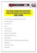 VA state inspection practical Exam Questions and Answers 100&percnt; PASS