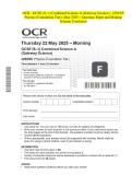 OCR - GCSE &lpar;9&ndash;1&rpar; Combined Science A &lpar;Gateway Science&rpar; - J250&sol;05 Physics &lpar;Foundation Tier&rpar;- May 2025 &ndash; Question Paper and Making Scheme Combined