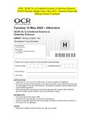 OCR - GCSE &lpar;9&ndash;1&rpar; Combined Science A &lpar;Gateway Science&rpar; - J250&sol;07 Biology &lpar;Higher Tier&rpar;- May 2025 - Question Paper and Making Scheme Combined
