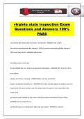virginia state inspection Exam Questions and Answers 100&percnt; PASS