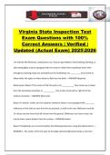 Virginia State Inspection Test Exam Questions with 100&percnt; Correct Answers &vert; Verified &vert; Updated &lpar;Actual Exam&rpar; 20252026