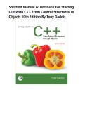 Solution Manual & Test Bank for Starting Out with C&plus;&plus; from Control Structures to Objects 10th Edition by Tony Gaddis&vert; 9780137450626&vert; All Chapters&vert; LATEST Edition&vert; 2026