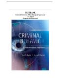 Criminal Behavior A Psychological Approach 11th Edition Bartol Test Bank - Complete Chapters 1-16