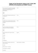 Chapter 26-The Reproductive System-A and P II-Biol 2402  UPDATED ACTUAL Questions and CORRECT Answers