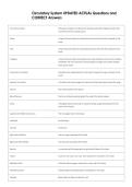 Circulatory System UPDATED ACTUAL Questions and  CORRECT Answers