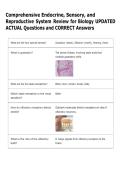 Comprehensive Endocrine&comma; Sensory&comma; and  Reproductive System Review for Biology UPDATED  ACTUAL Questions and CORRECT Answers
